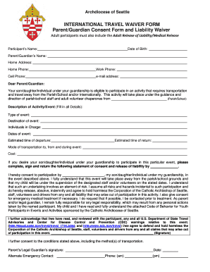International Travel Waiver Form