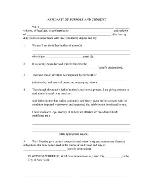 Affidavit of Support and Consent