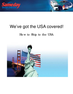 US Shipping Guide and Bill of Lading