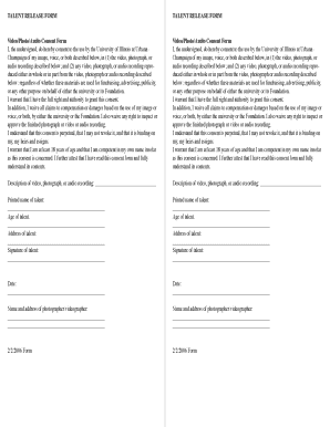 Talent Release Form