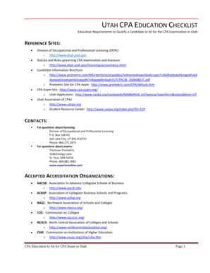 Utah CPA Education Checklist