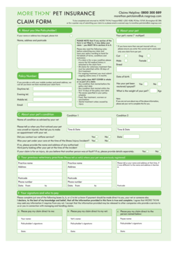 Pet Insurance Claim Form