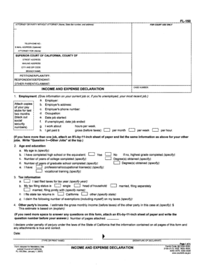 California Income and Expense Declaration Form