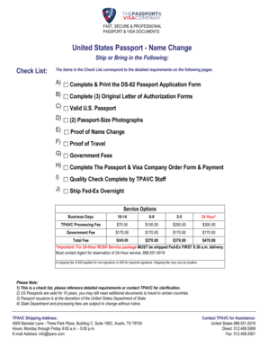 Signed passport example - Name Change - The Passport and Visa Company