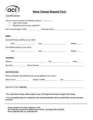 Name Change Request Form