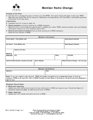 PERSI Member Name Change Form