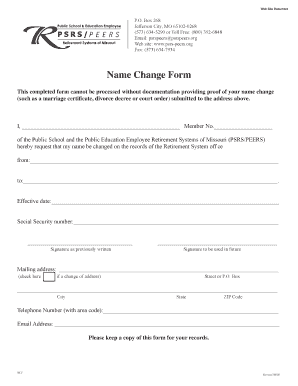 Missouri Name Change Form