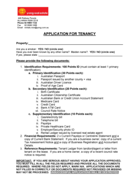 NSW Tenancy Application Form