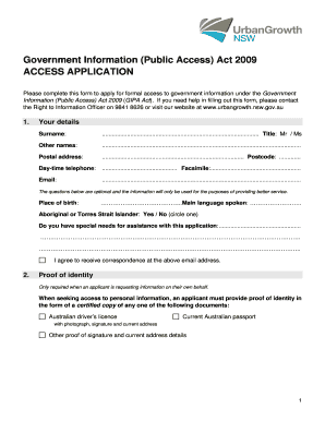 Government Information Access Application Form