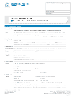 TAFE Western Australia International Student Application Form