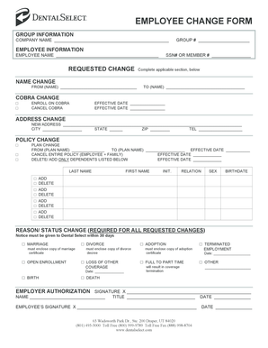 Employee Change Form
