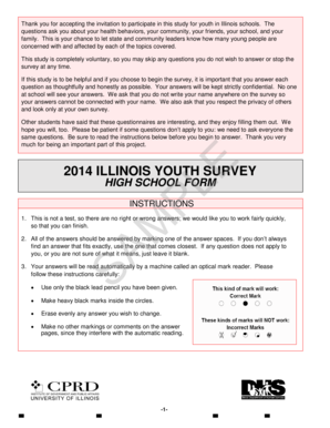 Illinois Youth Survey High School Form