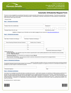 Automatic Orthodontia Request Form