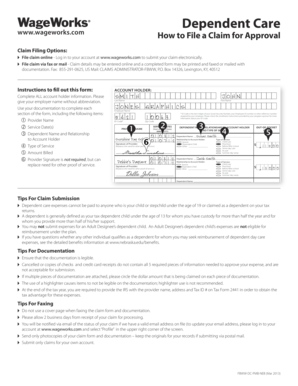 WageWorks Dependent Care Claim Form