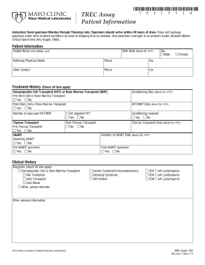 TREC Assay Patient Information Form