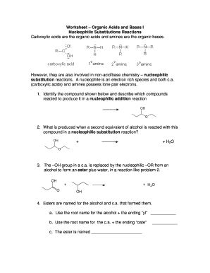 Organic Acids and Bases Worksheet