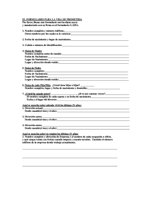 Formulario para la Visa de Prometida