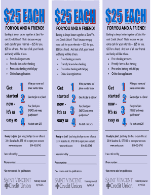 Saint Vincent Credit Union Referral Form
