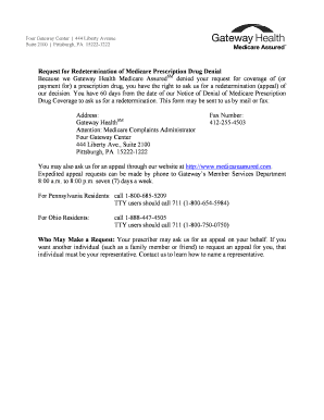 Request for Redetermination of Medicare Prescription Drug Denial