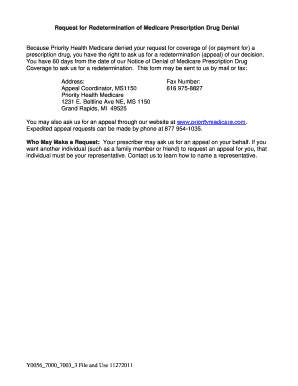 Request for Redetermination of Medicare Prescription Drug Denial