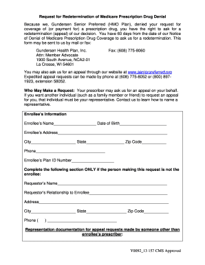 Request for Redetermination of Medicare Prescription Drug Denial