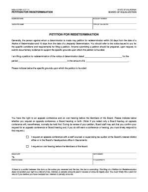 California Petition for Redetermination