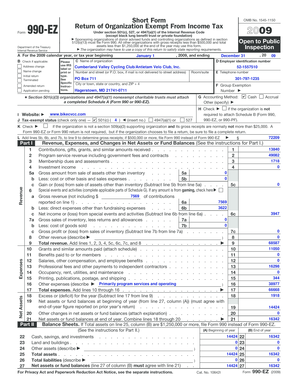 Form 990-EZ Tax Return for Exempt Organizations