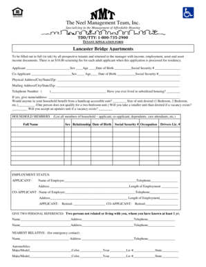 Tenant Application Form