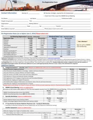SNMMI Annual Meeting Pre-Registration Form