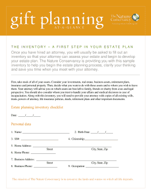 Estate Planning Inventory Form