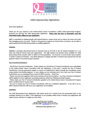 Child Sponsorship Application