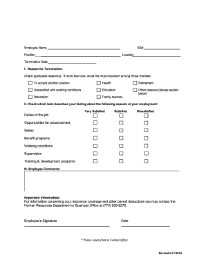 Employee Exit Interview Form