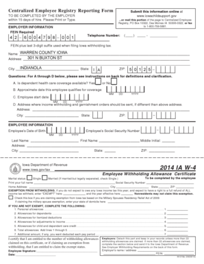 Iowa Centralized Employee Registry Reporting Form