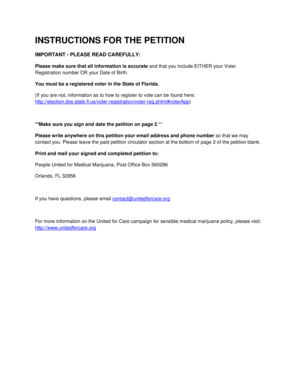 Florida Medical Marijuana Petition Form
