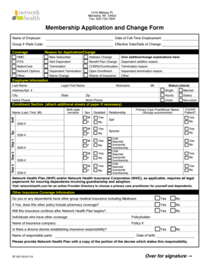 Membership Application and Change Form