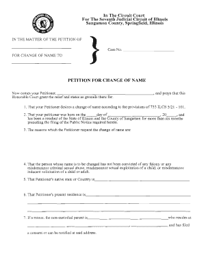 Illinois Petition for Change of Name
