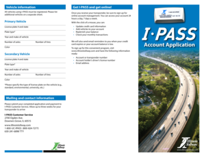 I-PASS Vehicle Registration Form