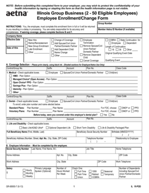 Illinois Group Business Employee Enrollment/Change Form