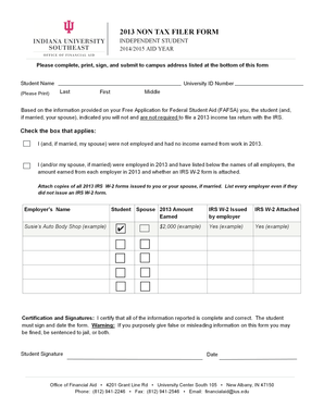 2013 Non-Tax Filer Form