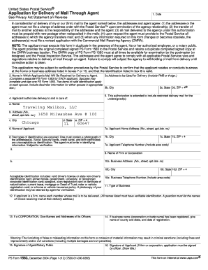 USPS Form 1583 Mail Delivery Agent Application