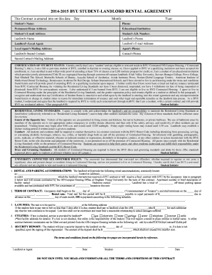 BYU Student-Landlord Rental Agreement