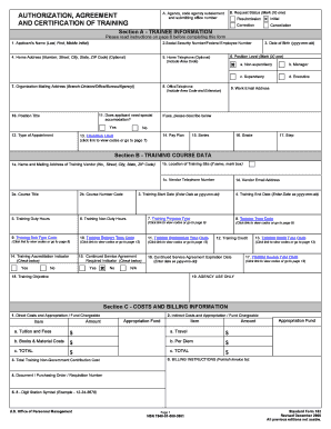 US Federal Training Authorization Agreement