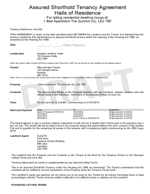 Assured Shorthold Tenancy Agreement