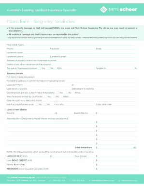 Terri Scheer Insurance Claim Form