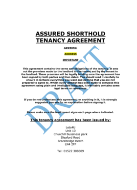 ASSURED SHORTHOLD bTENANCYb AGREEMENT - Lets 4U