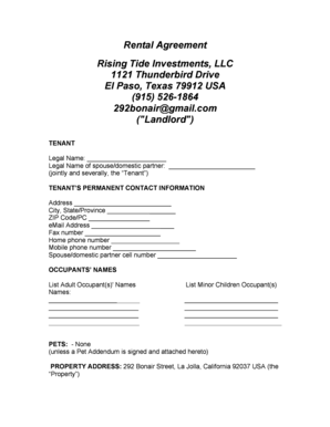 California Residential Lease Agreement