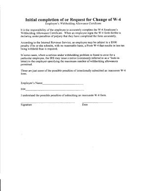 W-4 Employee's Withholding Allowance Certificate