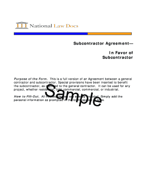 Subcontractor Agreement Template