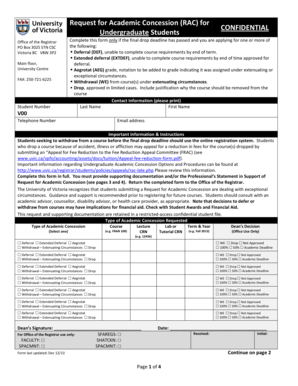 Request for Academic Concession Form