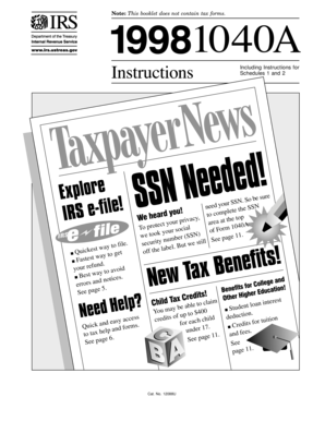 US Federal 1040A Tax Form